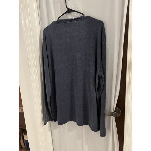 Lucky Brand Blue Men’s Venice Burnout Long Sleeve notch Neck Henley Tee Sz Xl - Picture 3 of 3